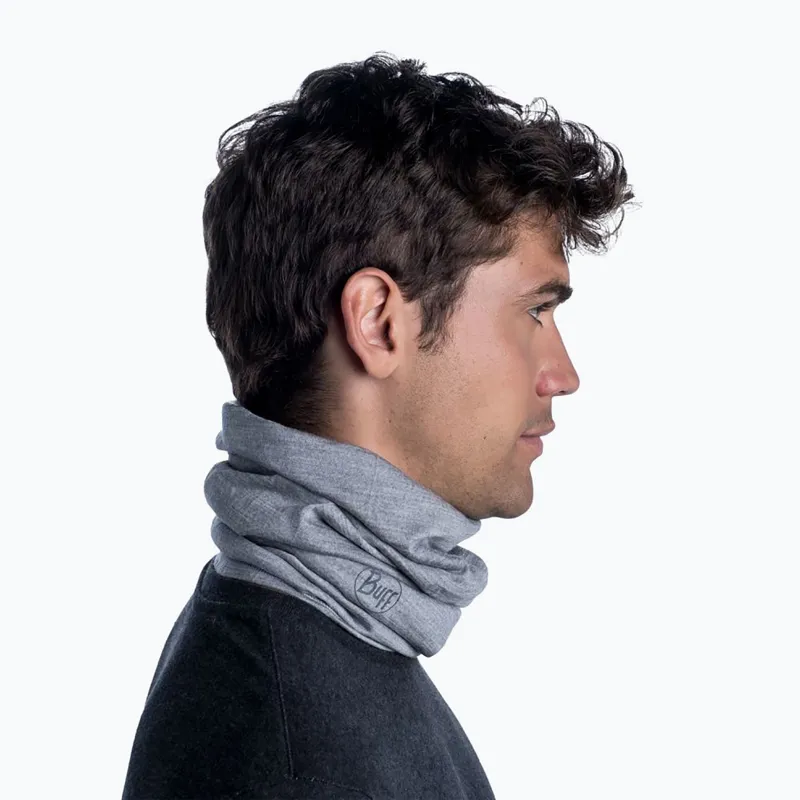 Buff Merino Lightweight Neckwear Solid Light Grey-2